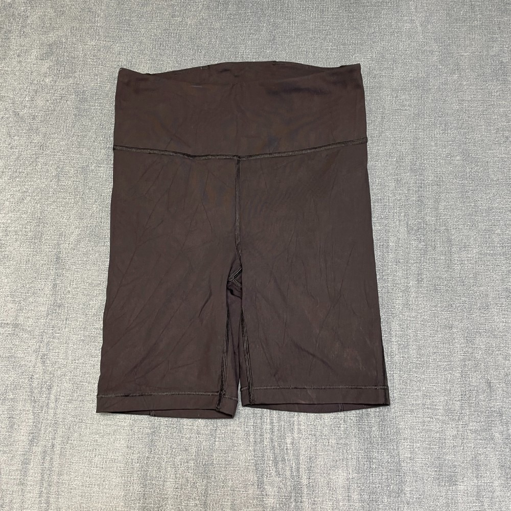 Athleta Transcend Active Bike Shorts Womens 24 Black Logo High Rise Side Pockets